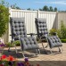 Neo Zero Gravity Sun Lounger With Padded Cushions Set of Two - BLACK OR GREY